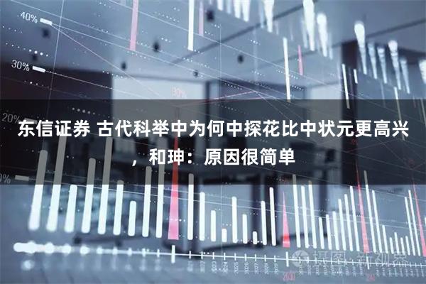 东信证券 古代科举中为何中探花比中状元更高兴，和珅：原因很简单