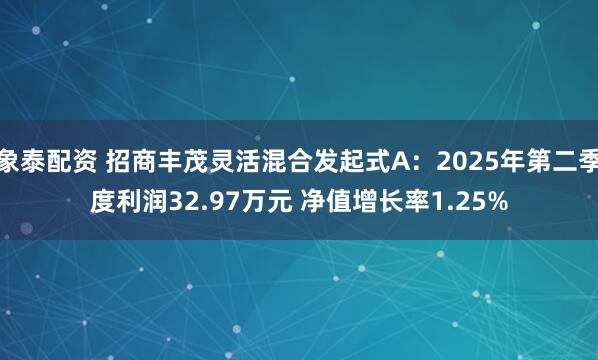 象泰配资 招商丰茂灵活混合发起式A：2025年第二季度利润32.97万元 净值增长率1.25%